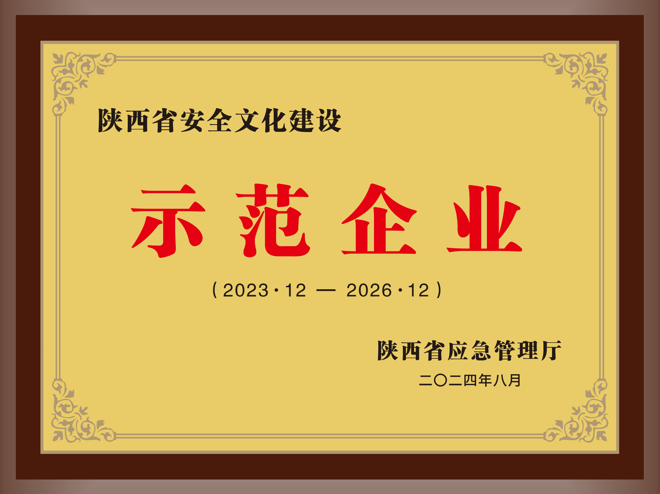 43.2024年，，，，被陕西省应急治理厅授予陕西省清静文化建设树模企业；；；；；.png